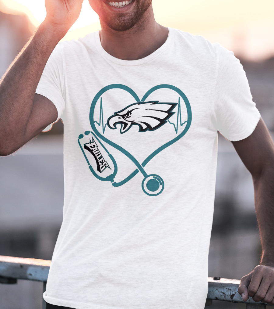 Stethoscopes Heartbeat Philadelphia Eagles T-Shirt