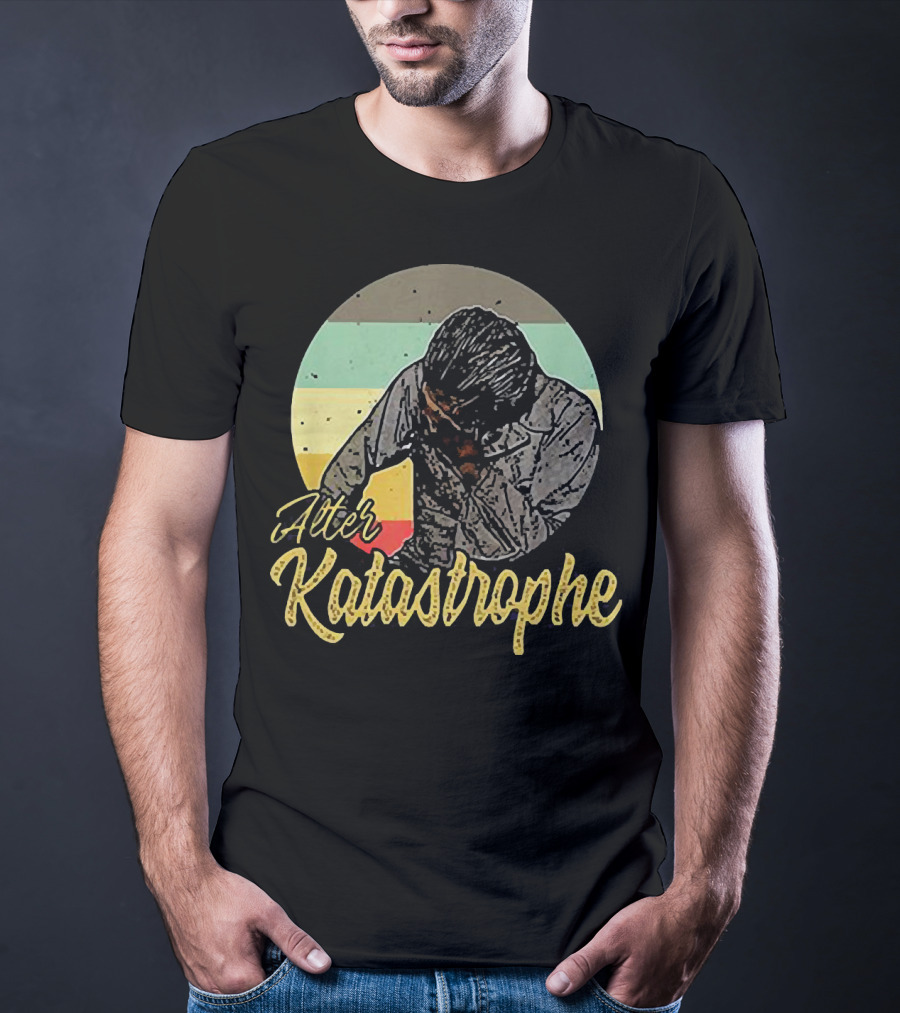 Alter Katastrophe Vintage Striped Background Bowed Head T-Shirt