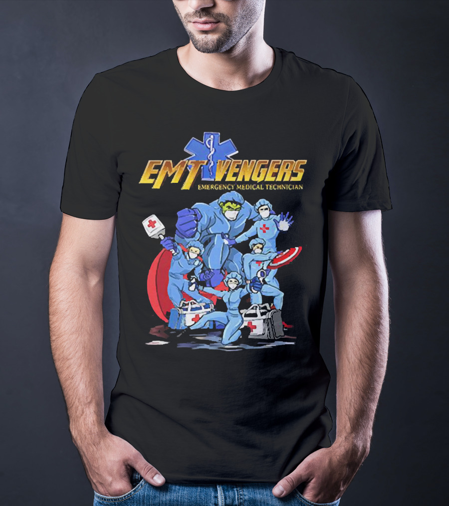 EMT Vengers Emergency Medical Technician Superhero T-Shirt