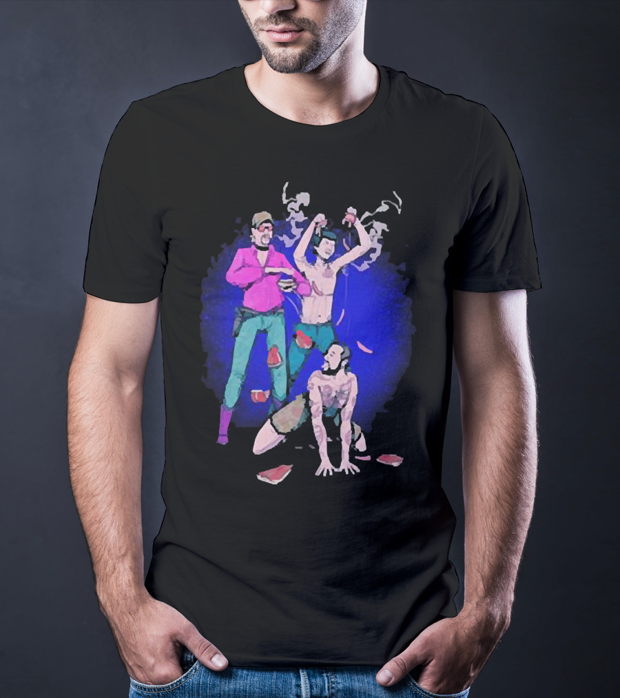 Expired Meat Honeymoon Fine Tattooed Figures In Dance With Floating Meat T-Shirt