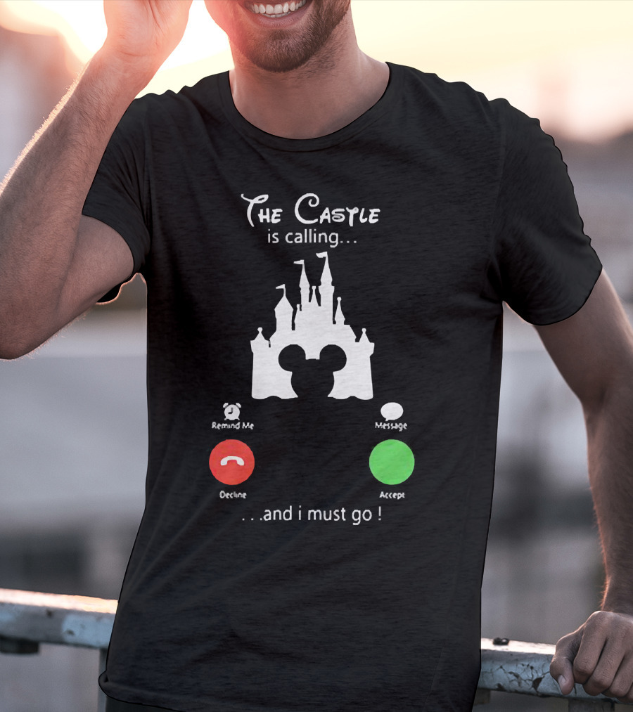 The Castle Is Calling And I Must Go Disney Silhouette Mickey Icon Accept Decline T-Shirt