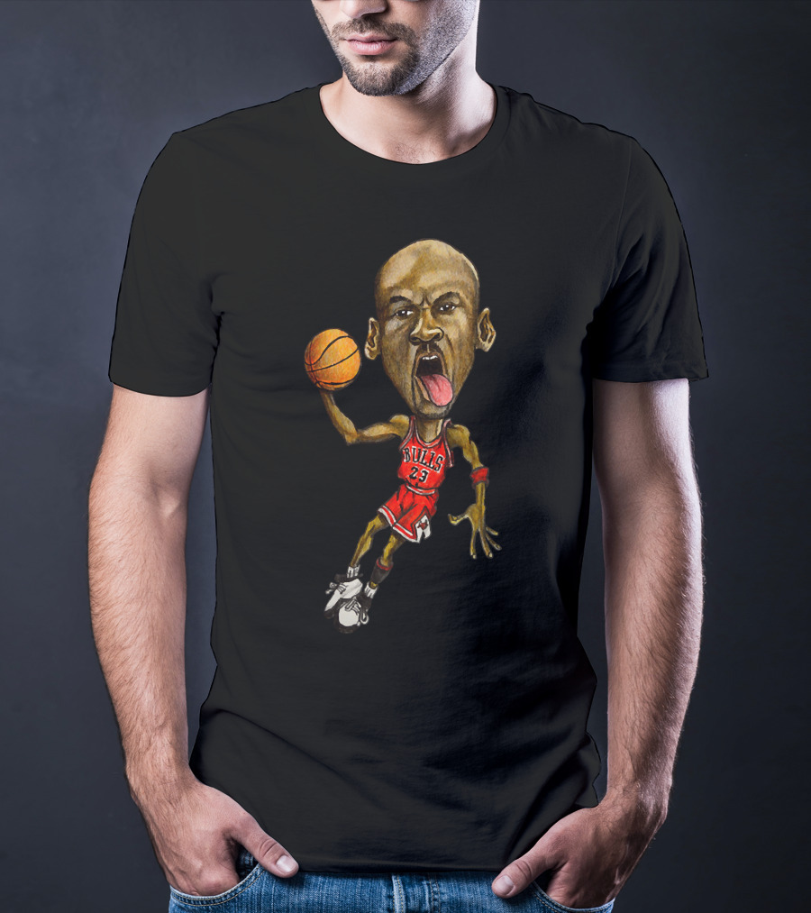 AIR Jordan Bulls 23 Caricature Basketball T-Shirt