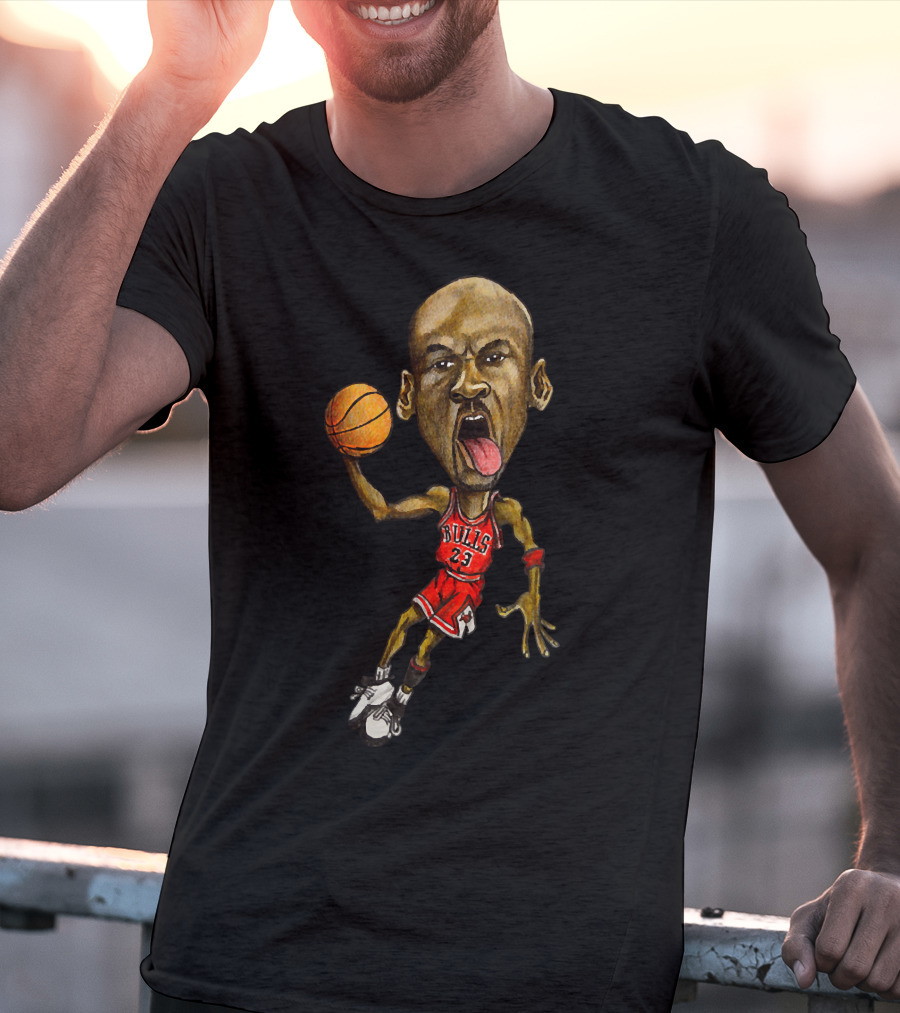 AIR Jordan Bulls 23 Caricature Basketball T-Shirt