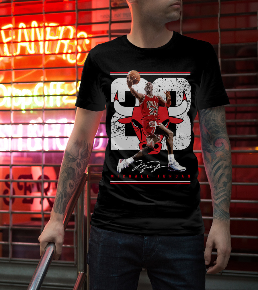 Michael Jordan Bulls 23 Iconic Dunk Signature T-Shirt
