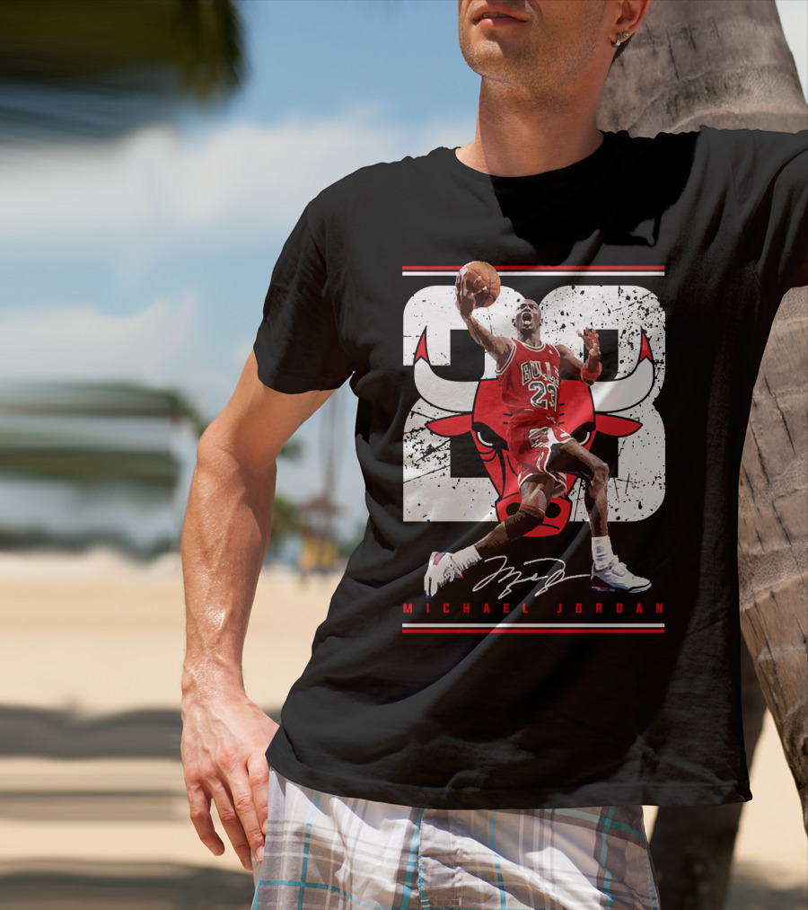 Michael Jordan Bulls 23 Iconic Dunk Signature T-Shirt