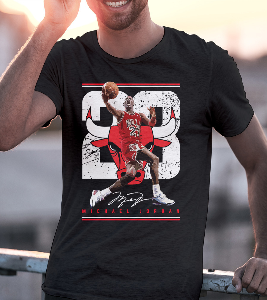 Michael Jordan Bulls 23 Iconic Dunk Signature T-Shirt