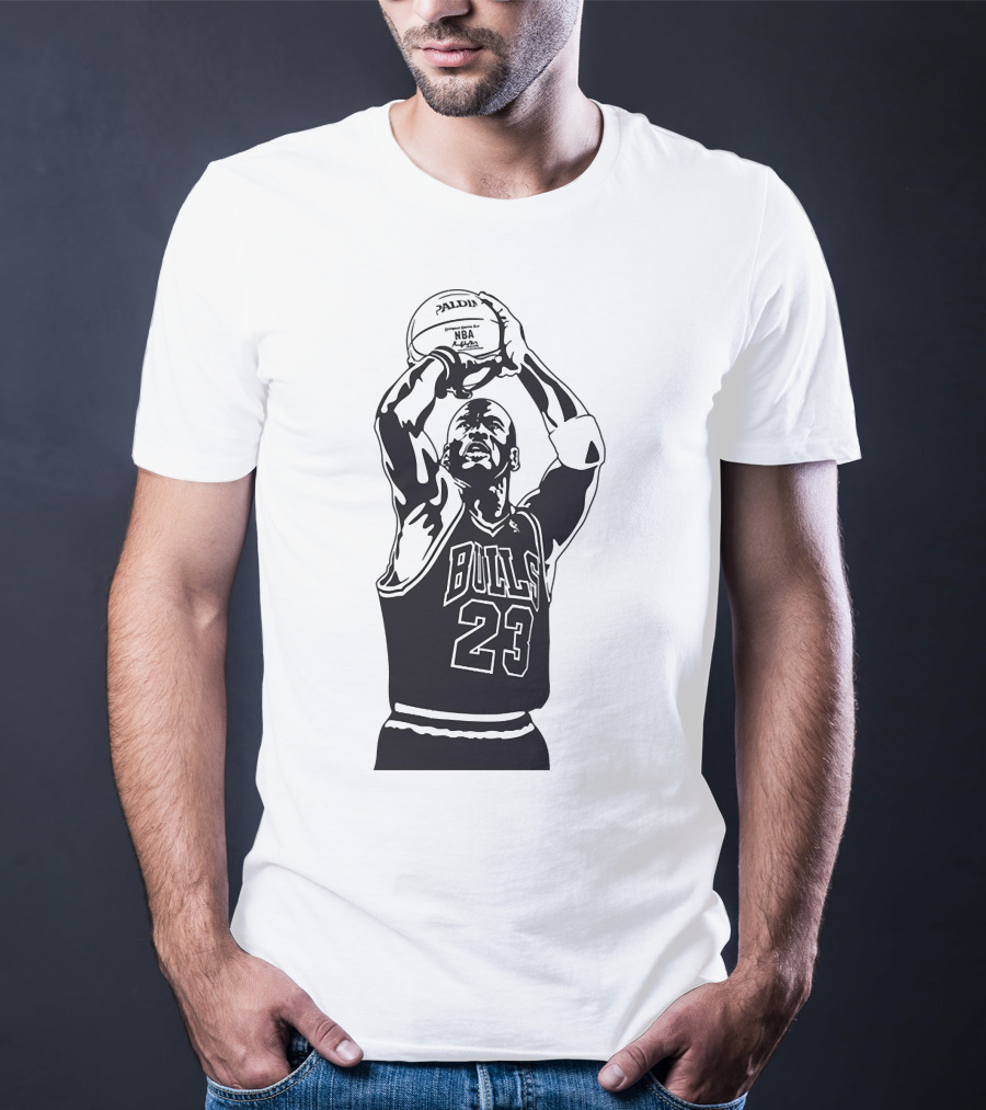 Michael Jordan Bulls Number 23 Basketball NBA Palms T-Shirt