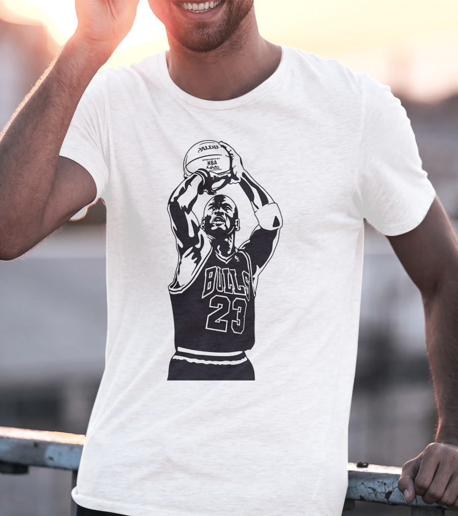 Michael Jordan Bulls Number 23 Basketball NBA Palms T-Shirt