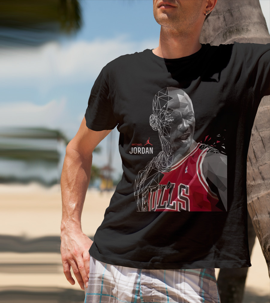 Michael Jordan Bulls Geometric Art 15 T-Shirt