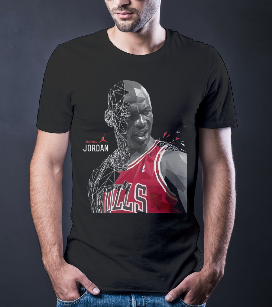 Michael Jordan Bulls Geometric Art 15 T-Shirt