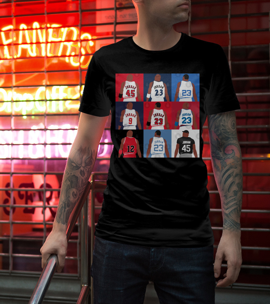 Michael Jordan Number Grid 23 45 9 12 T-Shirt