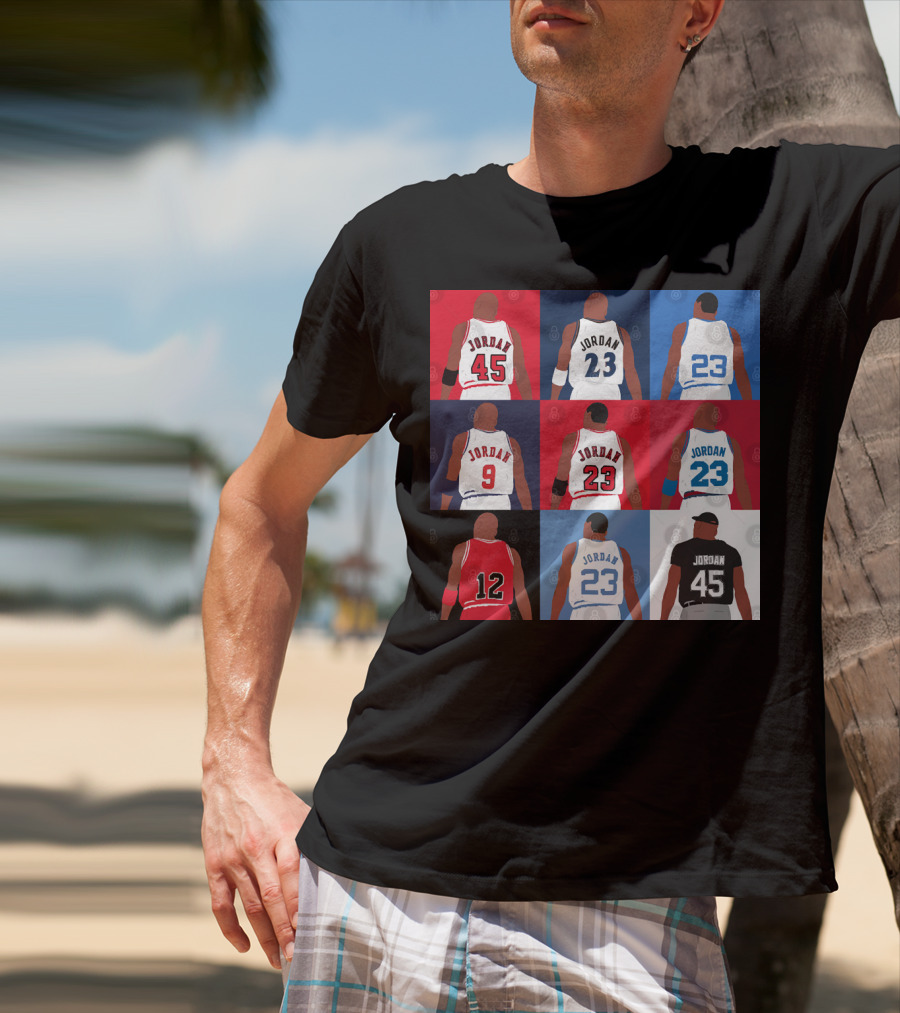 Michael Jordan Number Grid 23 45 9 12 T-Shirt