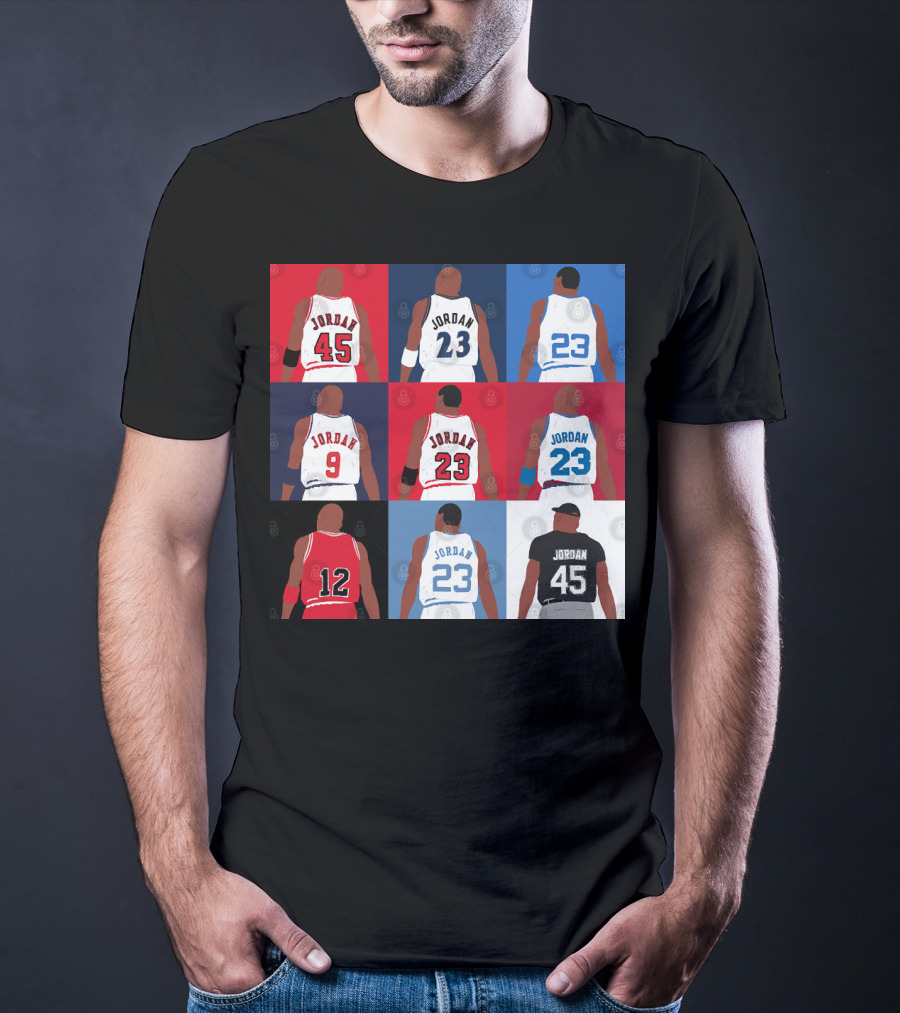 Michael Jordan Number Grid 23 45 9 12 T-Shirt