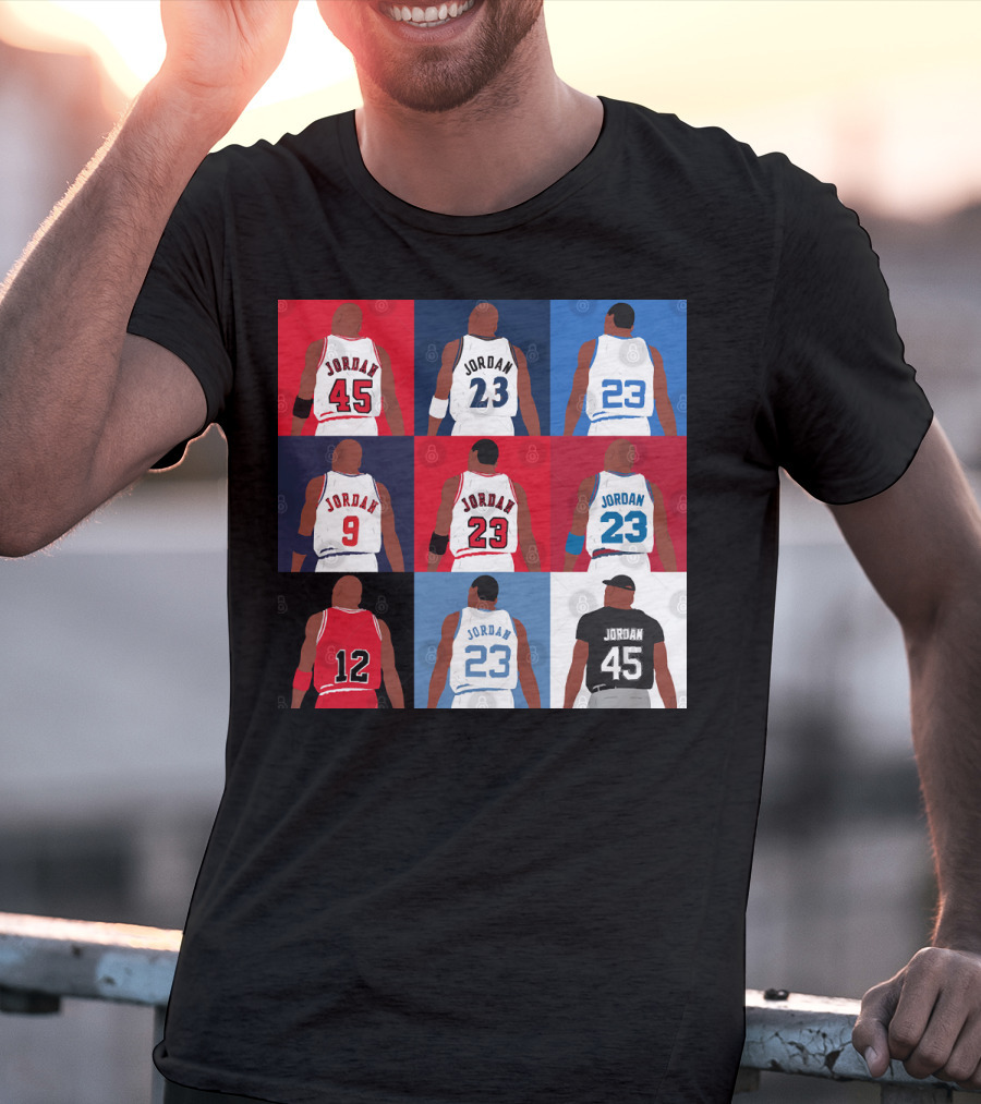 Michael Jordan Number Grid 23 45 9 12 T-Shirt