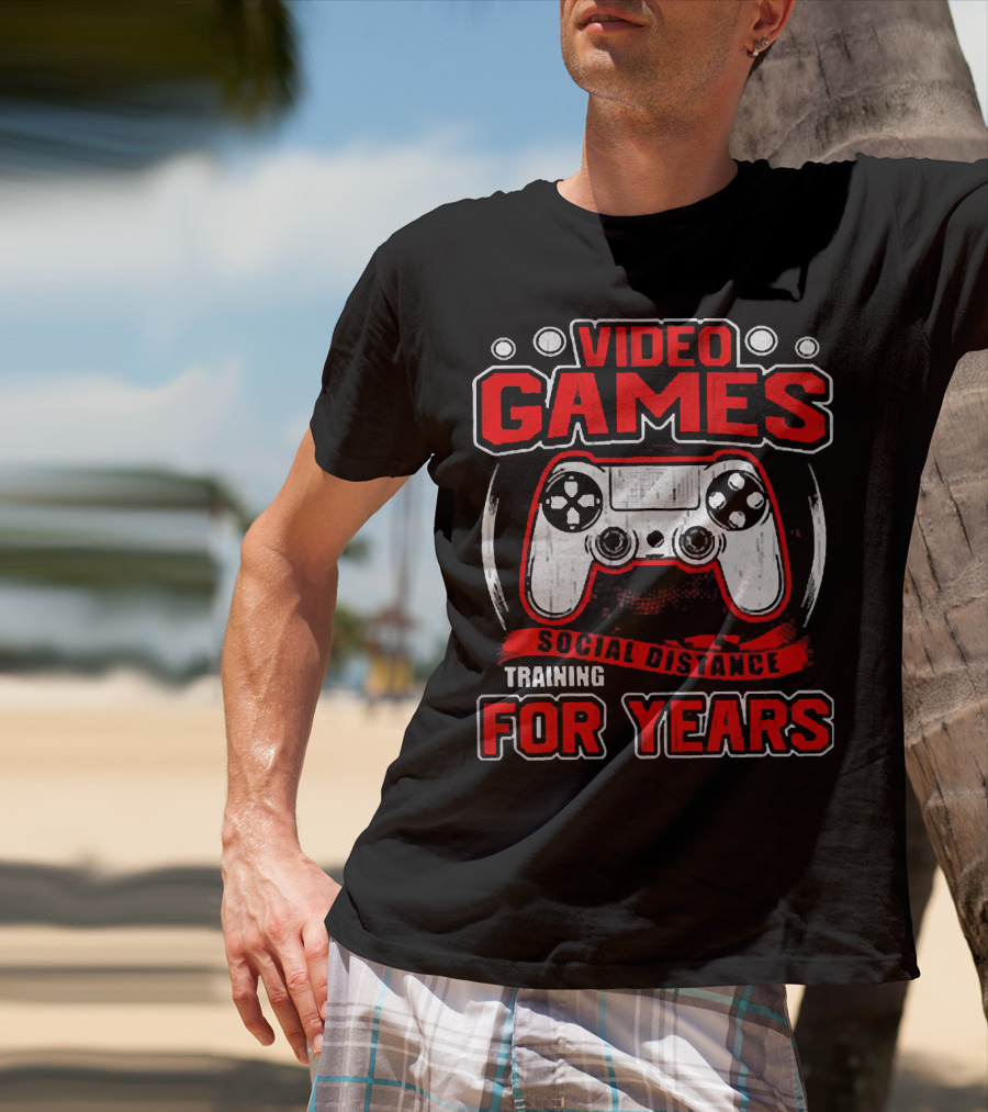 Video Games Social Distance Training For Years Controller T-Shirt