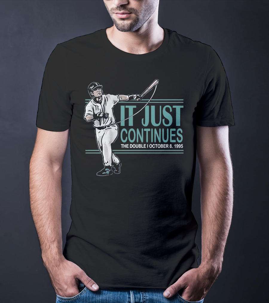 IT JUST CONTINUES The Double I October 8 1995 Baseball Player T-Shirt