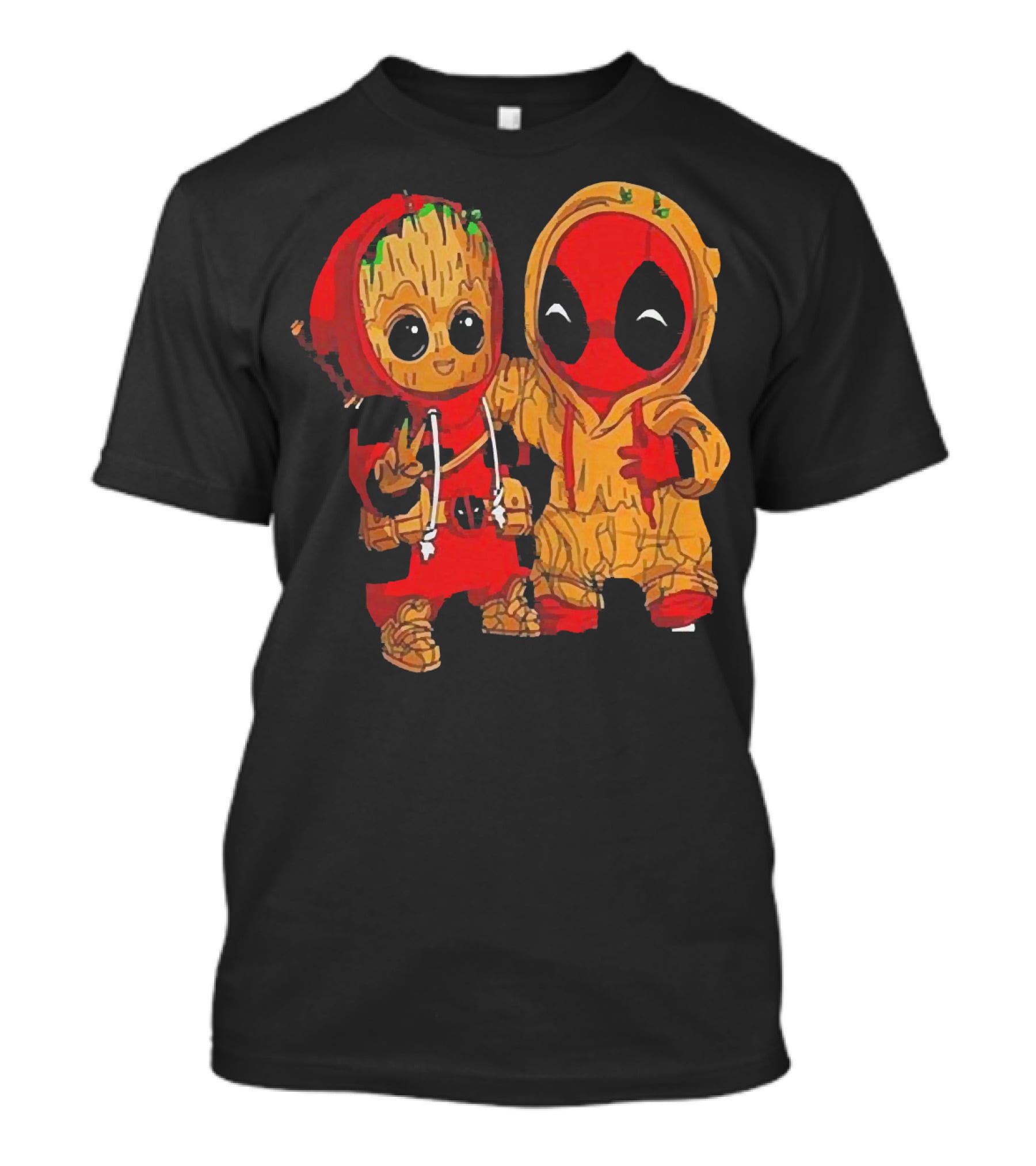 Baby Groot And Baby Deadpool Hoodie Friends T-Shirt