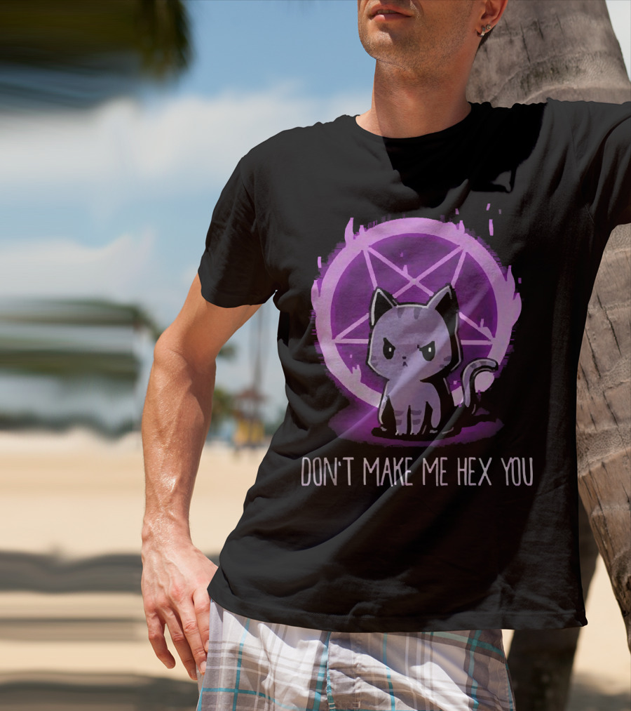 Don't Make Me Hex You Cat With Pentagram T-Shirt