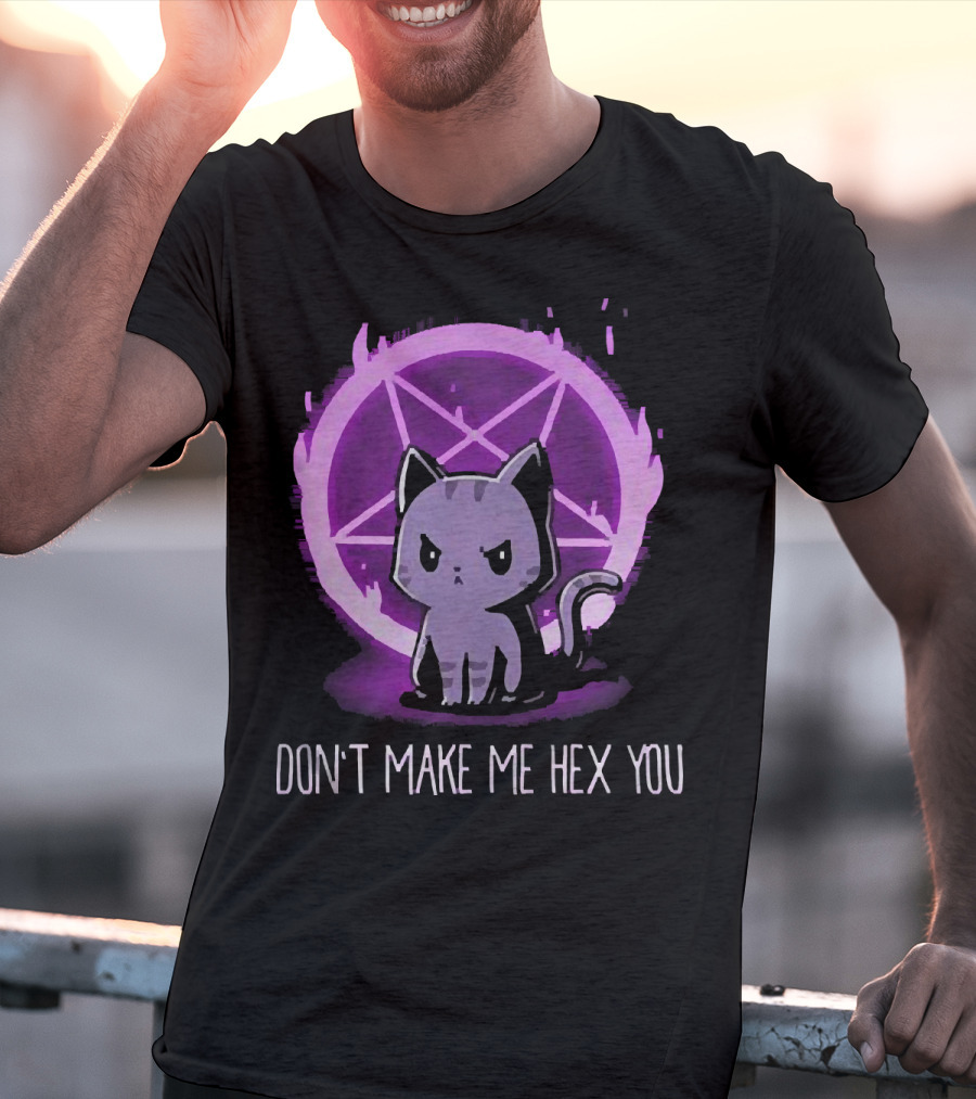 Don't Make Me Hex You Cat With Pentagram T-Shirt