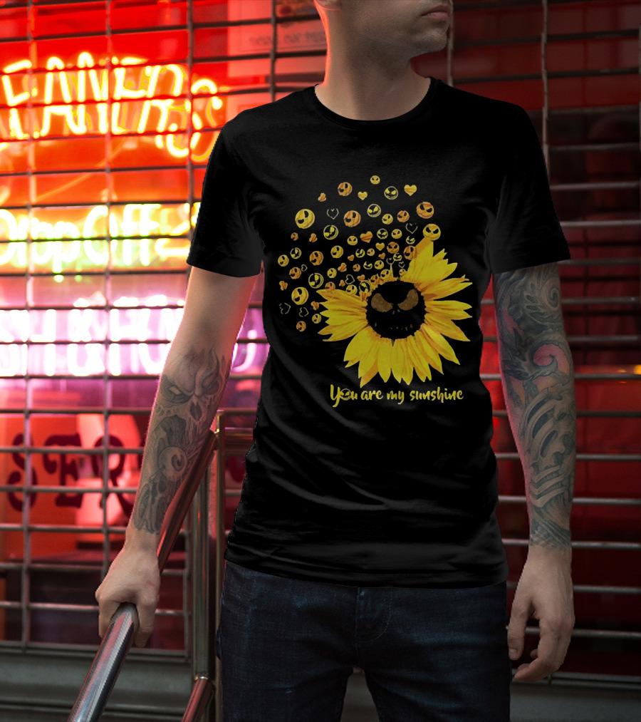 Jack Skellington Sunflower You Are My Sunshine Emojis T-Shirt