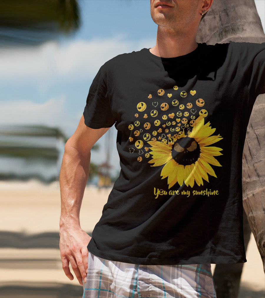 Jack Skellington Sunflower You Are My Sunshine Emojis T-Shirt