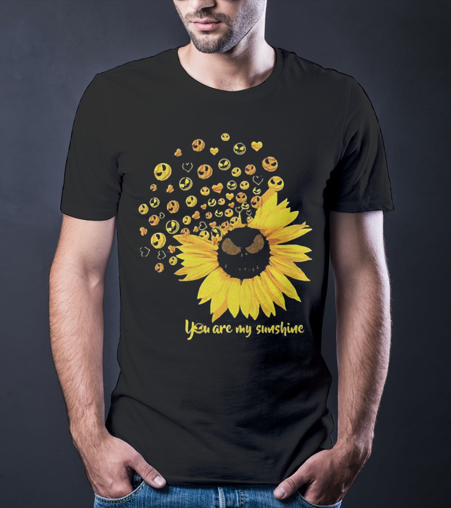 Jack Skellington Sunflower You Are My Sunshine Emojis T-Shirt