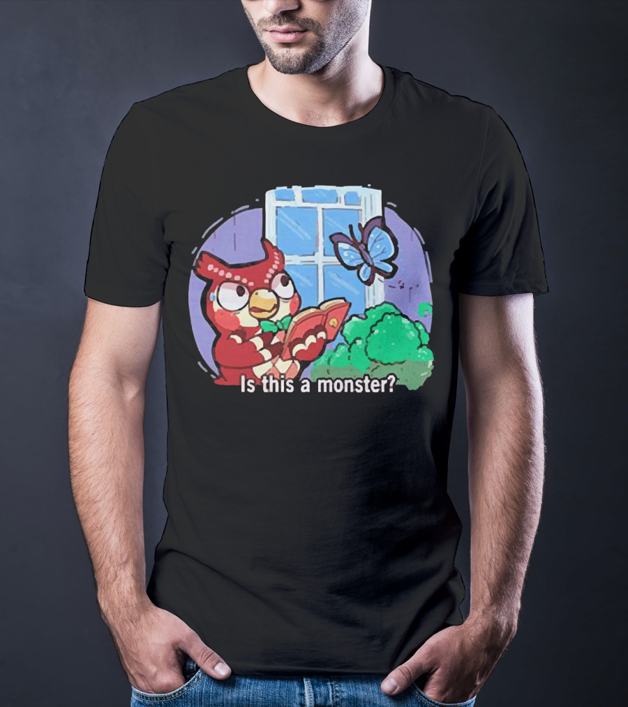 Owl Is This A Monster With Book And Butterfly By Window T-Shirt
