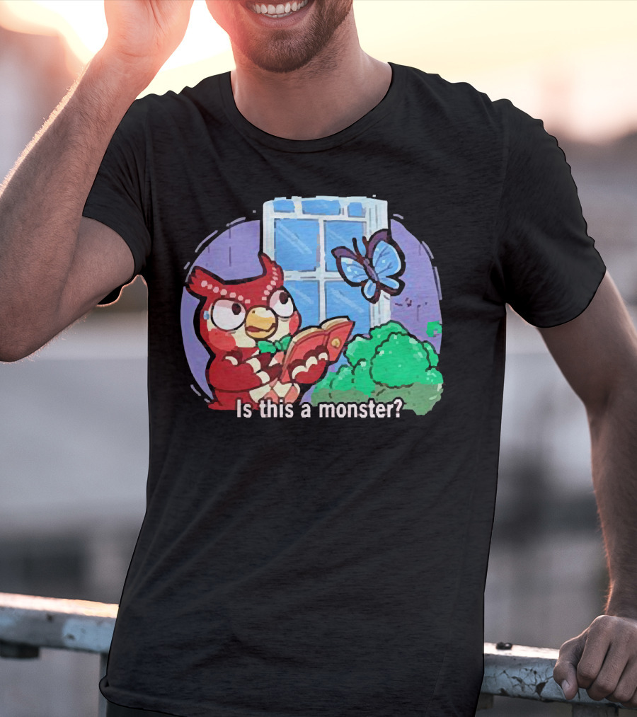 Owl Is This A Monster With Book And Butterfly By Window T-Shirt