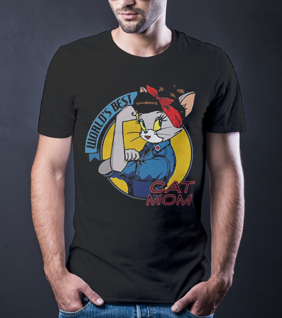 World's Best Cat Mom Rosie The Riveter T-Shirt