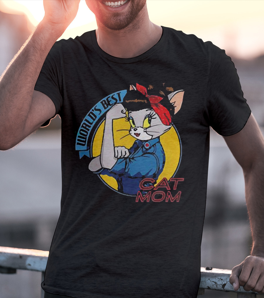 World's Best Cat Mom Rosie The Riveter T-Shirt