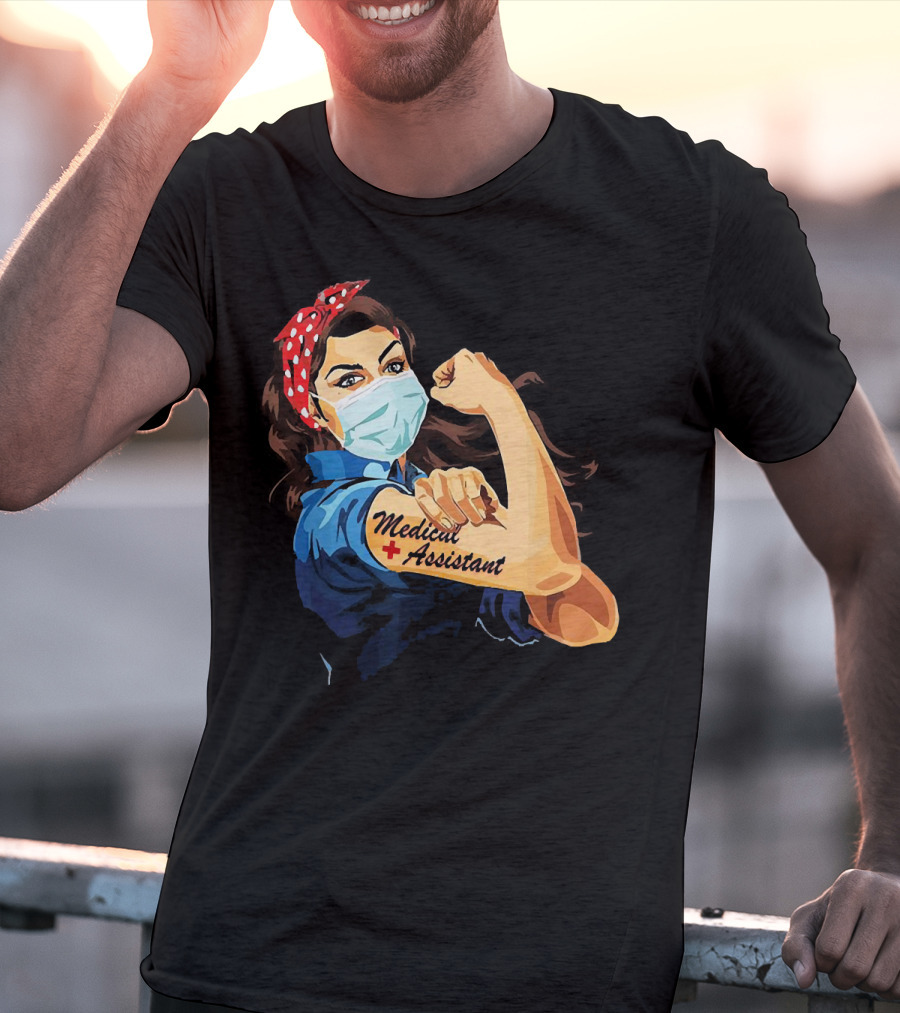 Medical Assistant Strong Woman Face Mask Iconic T-Shirt