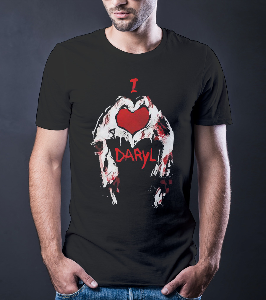I Love Daryl The Walking Dead Zombie Heart Wings T-Shirt