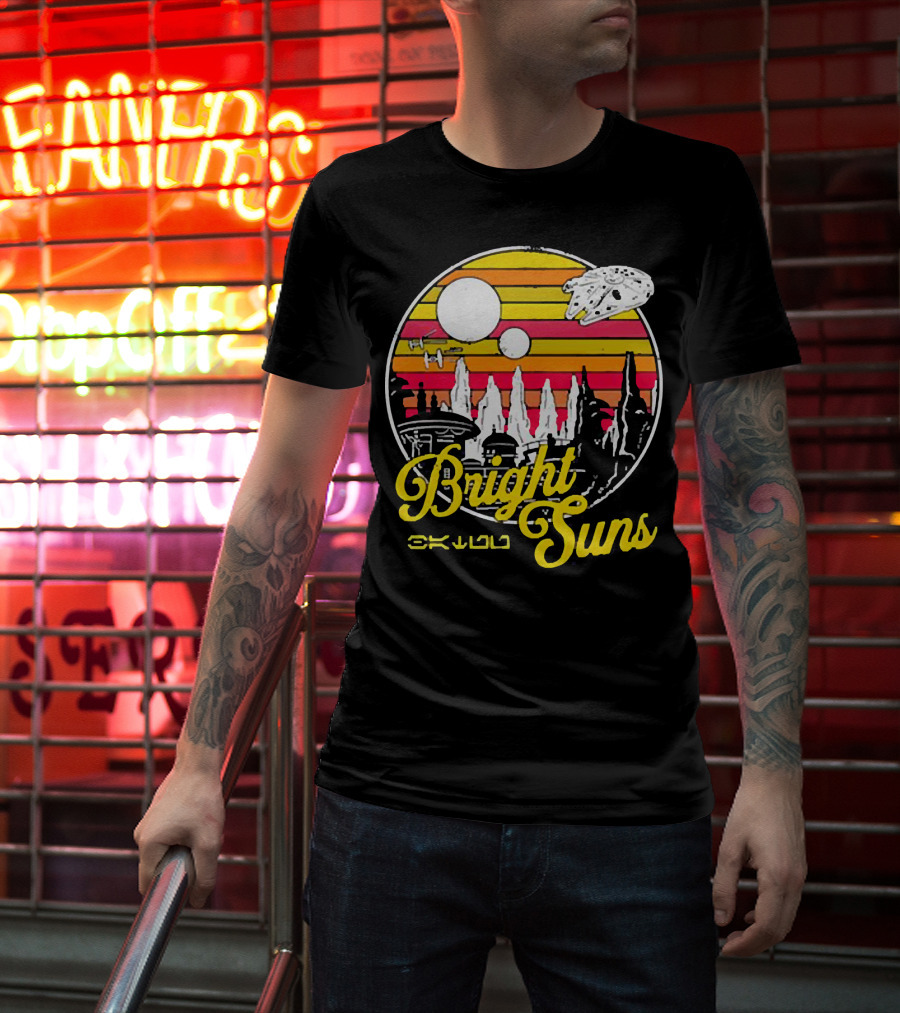Bright Suns Star Wars Inspired Galactic Sunset Scene T-Shirt