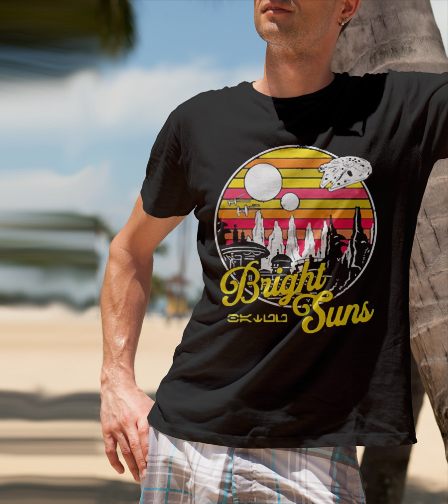 Bright Suns Star Wars Inspired Galactic Sunset Scene T-Shirt