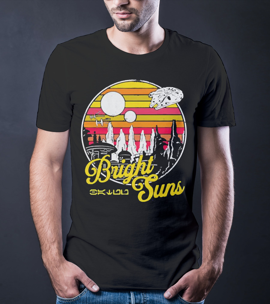 Bright Suns Star Wars Inspired Galactic Sunset Scene T-Shirt