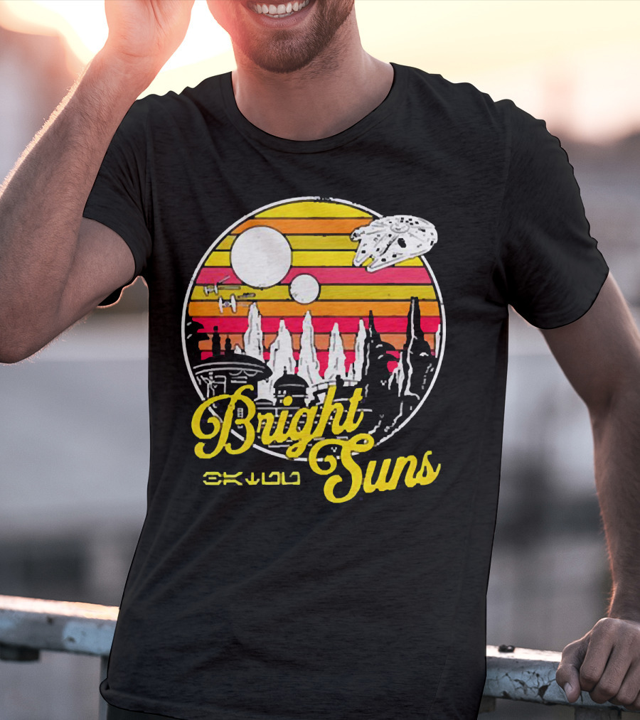 Bright Suns Star Wars Inspired Galactic Sunset Scene T-Shirt