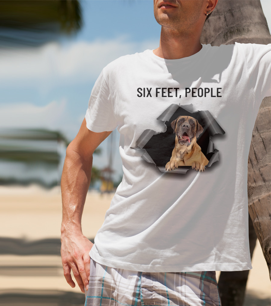 Six Feet People English Mastiff Ripping Through T-Shirt