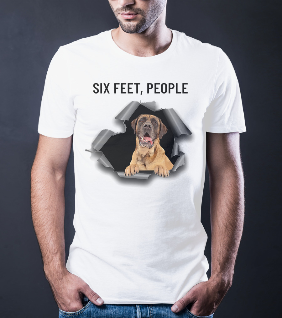 Six Feet People English Mastiff Ripping Through T-Shirt