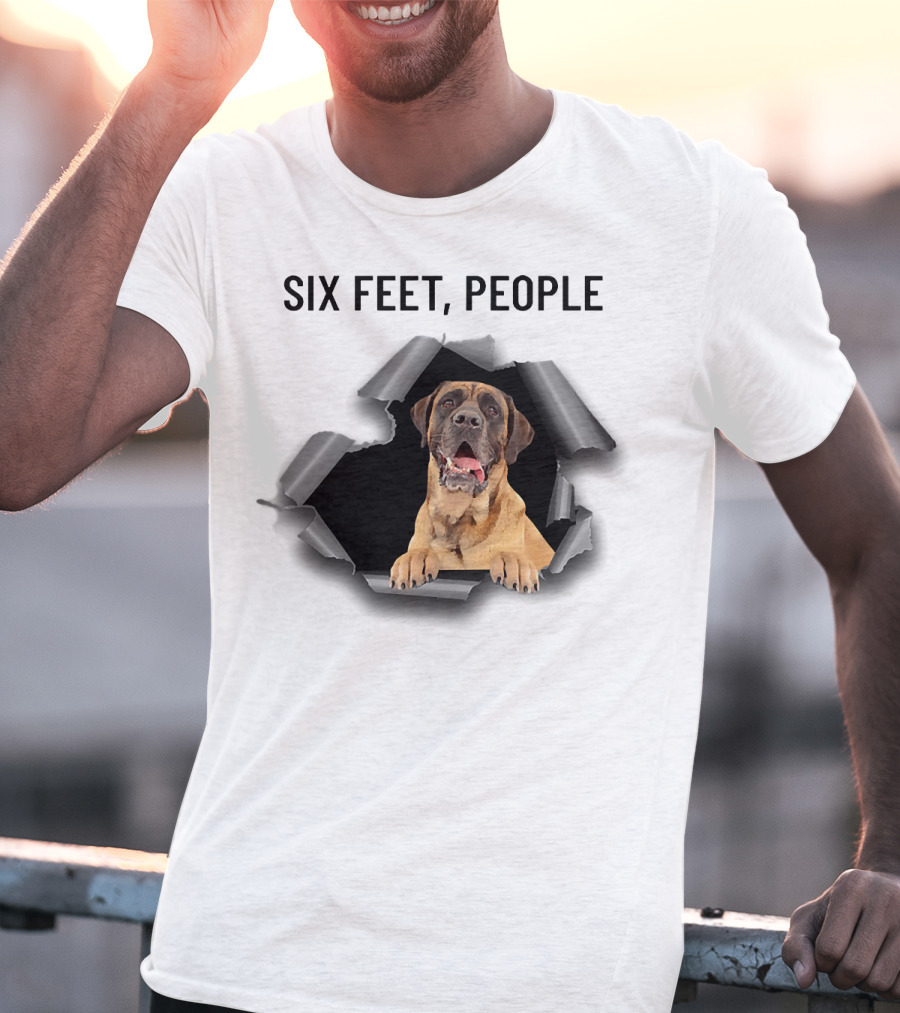 Six Feet People English Mastiff Ripping Through T-Shirt
