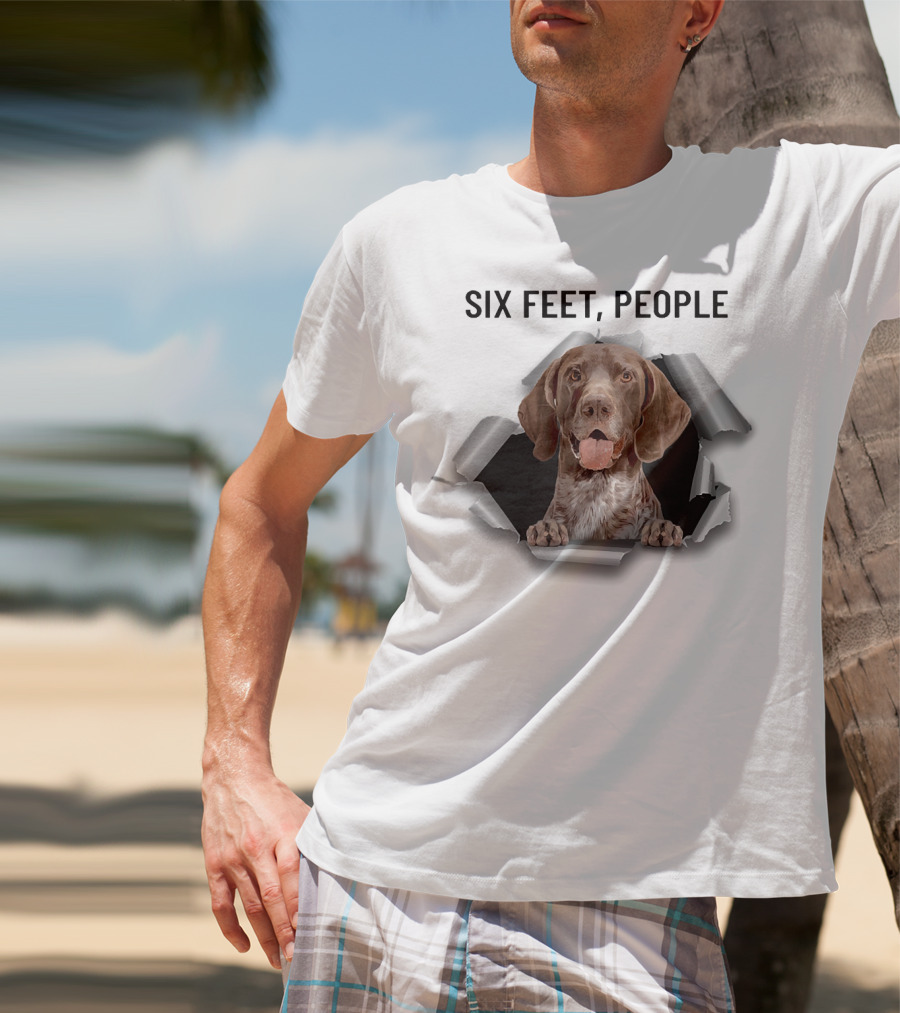 Six Feet People German Shepherd Pointer Torn Ripper T-Shirt