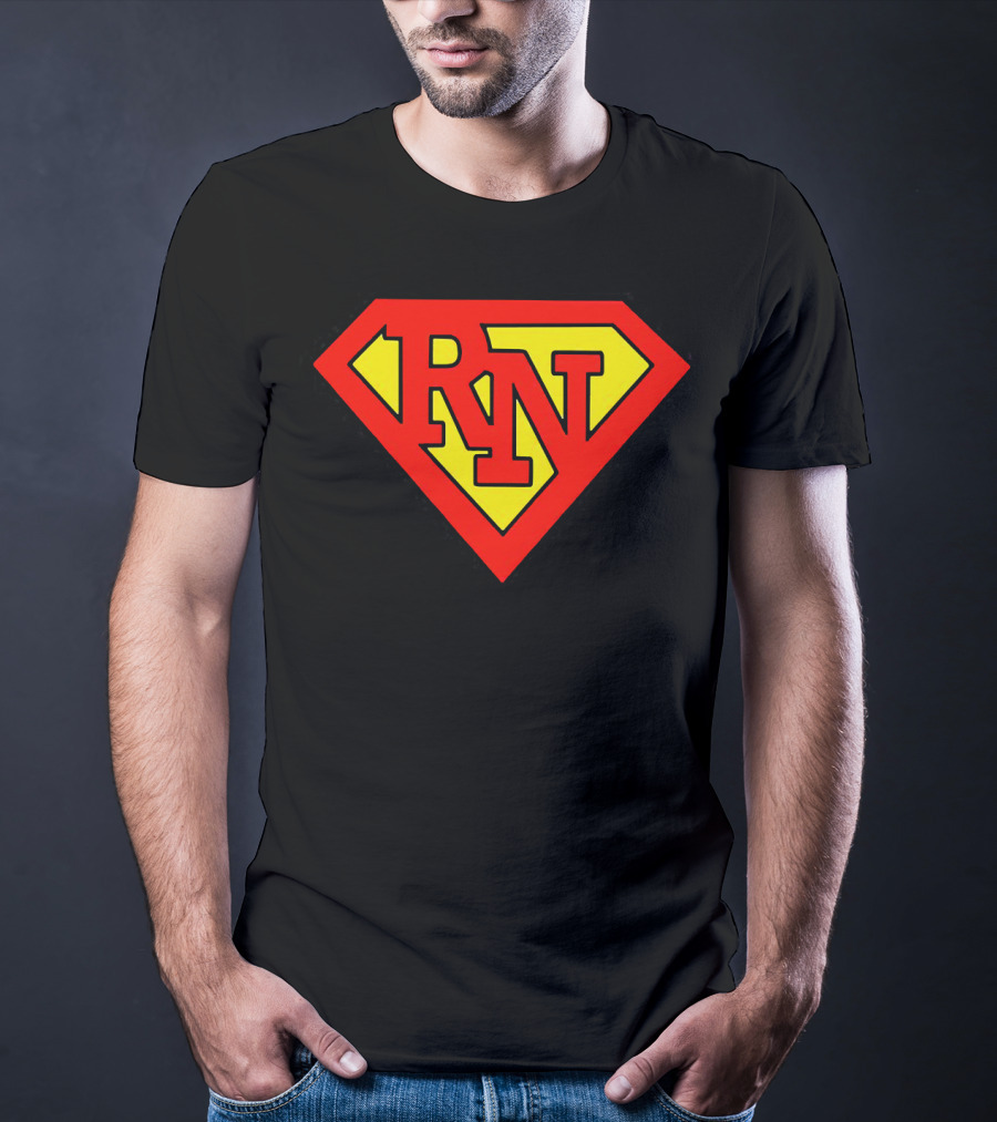 RN Superhero Nurse Emblem T-Shirt