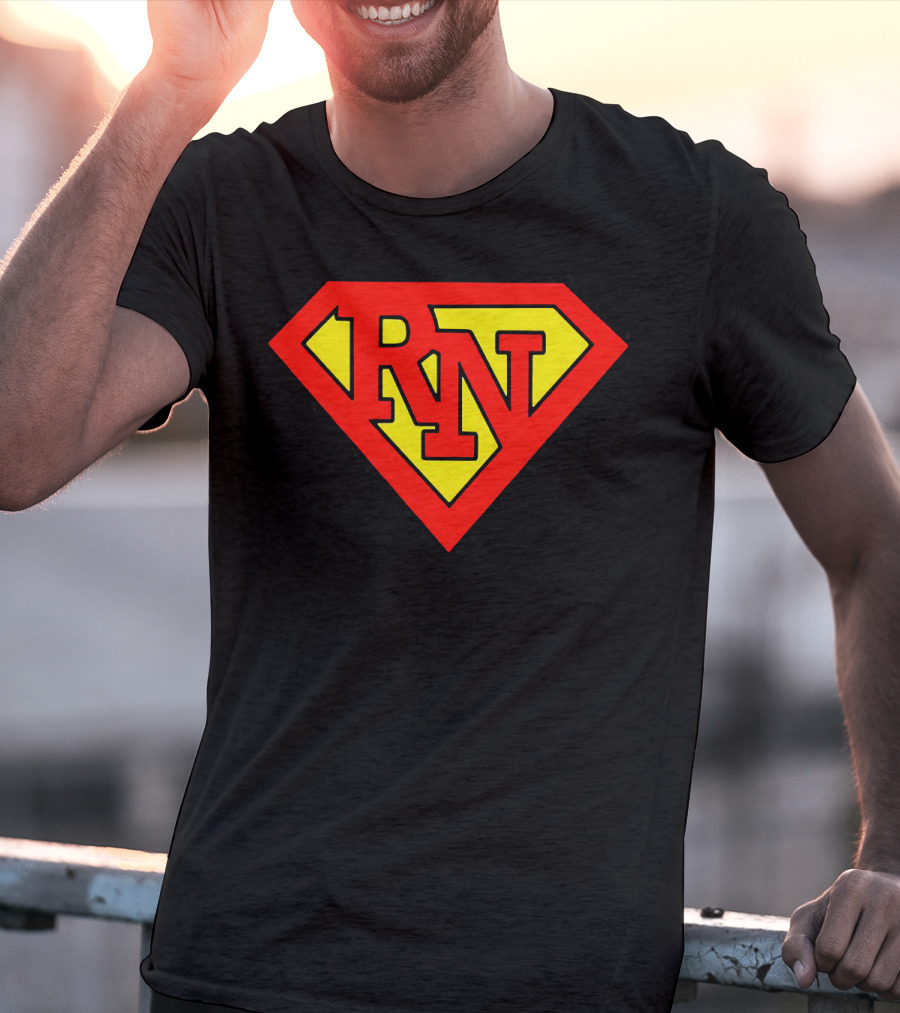 RN Superhero Nurse Emblem T-Shirt