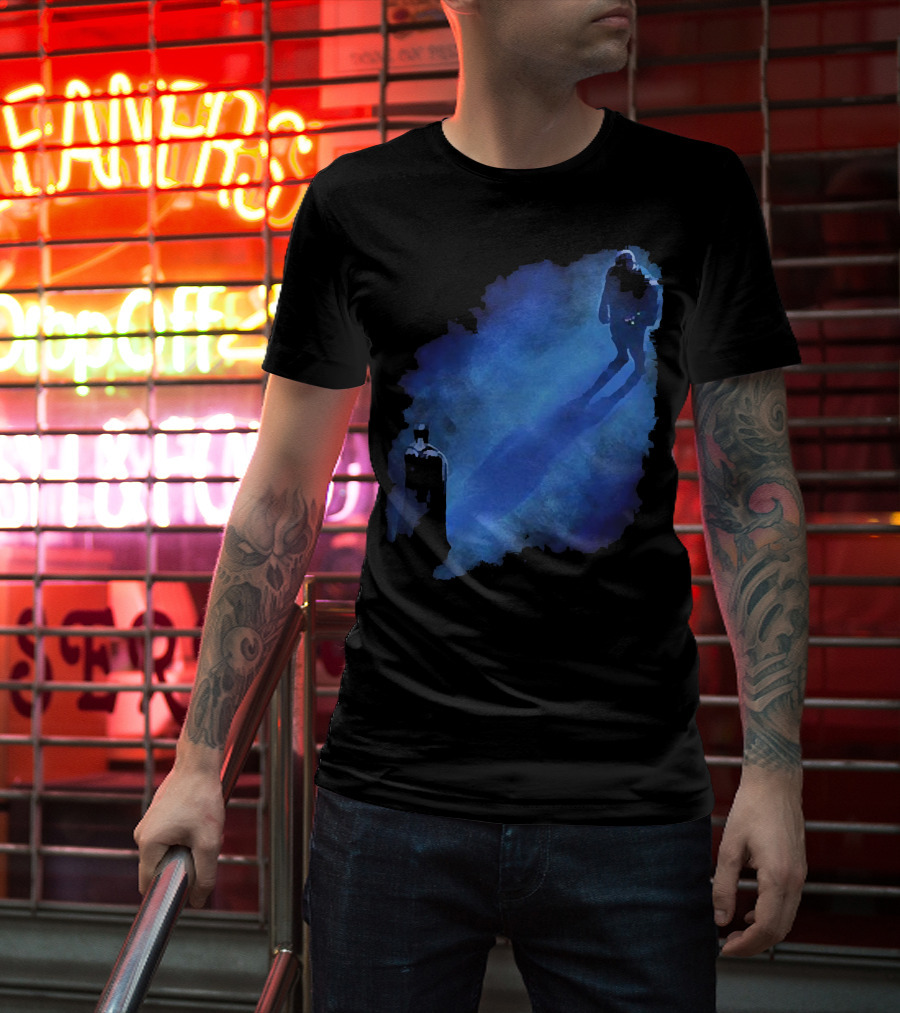 Batman Versus Thanos Blue Shadow Showdown T-Shirt
