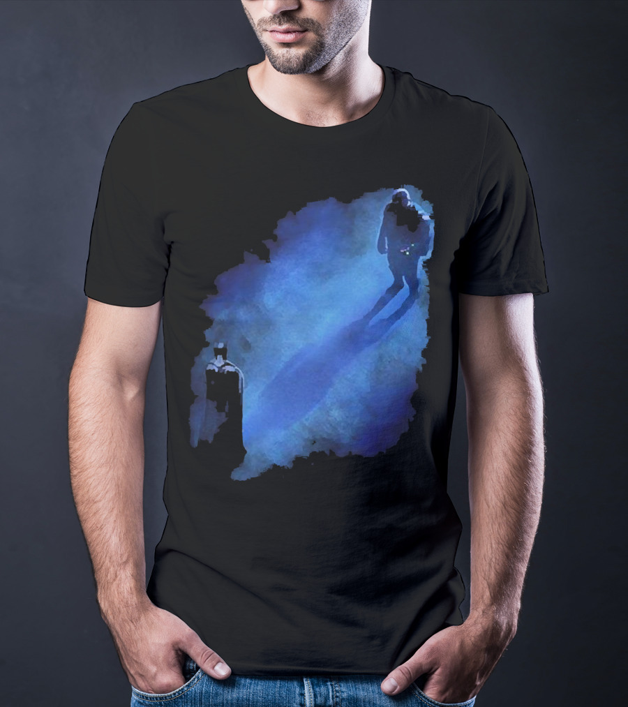 Batman Versus Thanos Blue Shadow Showdown T-Shirt
