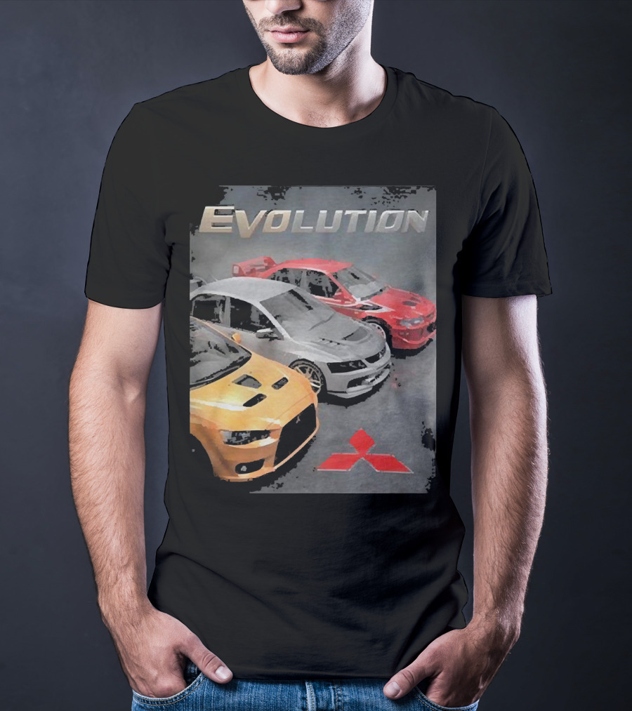Mitsubishi Evolution Cars With Iconic Red T-Shirt
