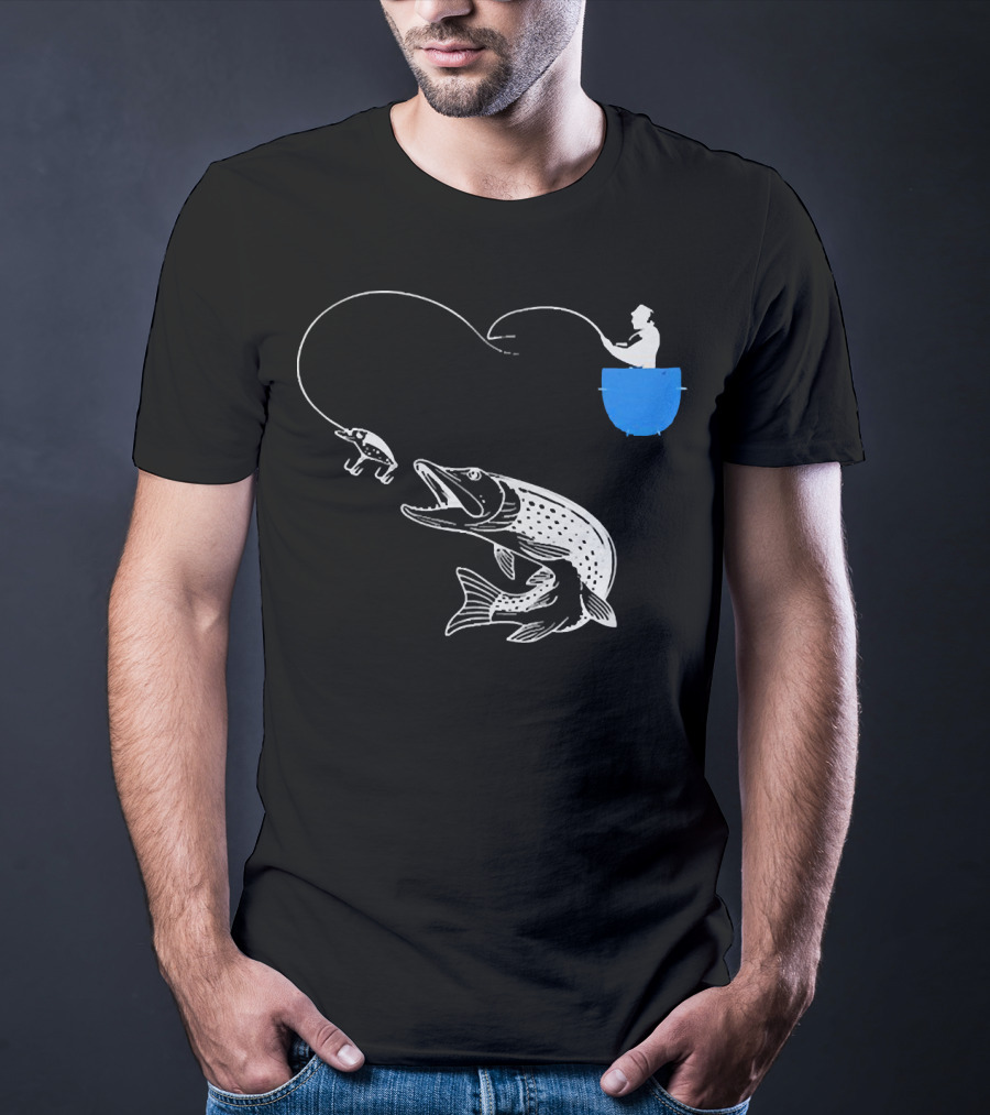 Fishing From The Pocket With A Giant Fish T-Shirt