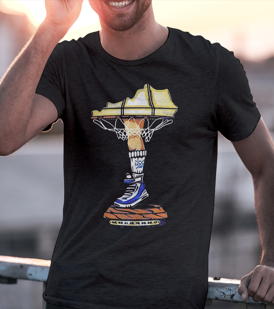 Kentucky Basketball Shoe Leg Lamp With State Map And Hoop T-Shirt
