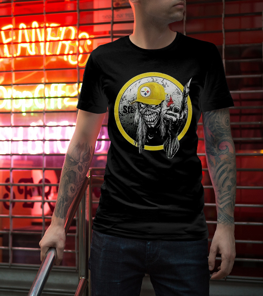 Pittsburgh Steelers Skull Fan T-Shirt