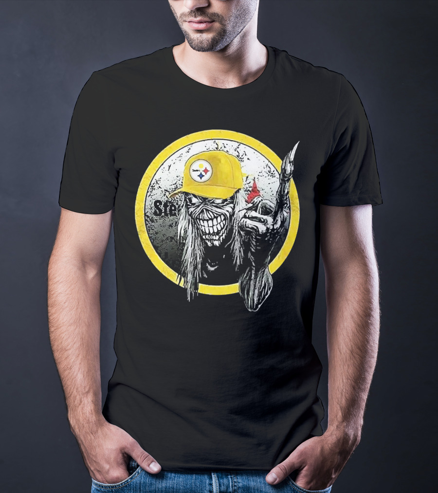 Pittsburgh Steelers Skull Fan T-Shirt