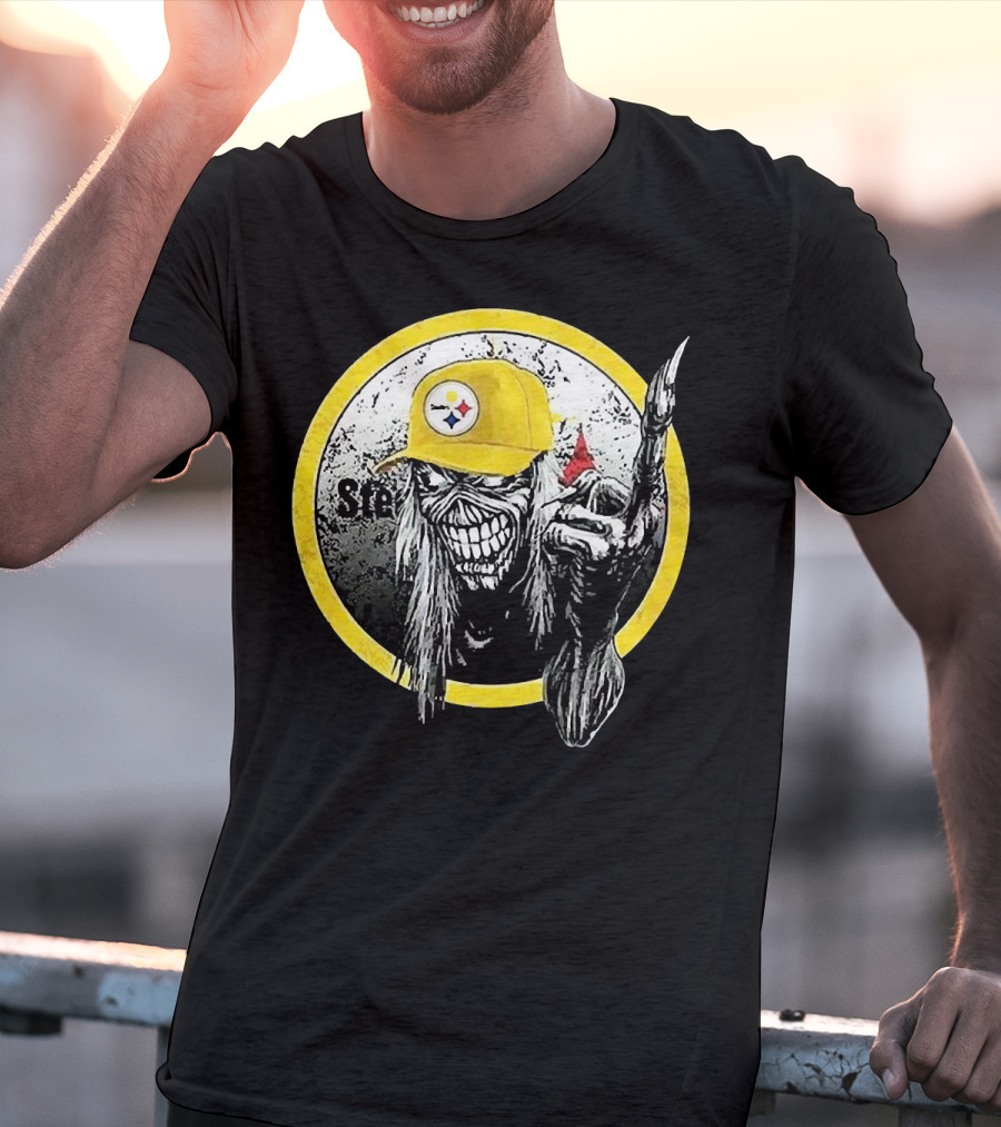 Pittsburgh Steelers Skull Fan T-Shirt